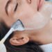 bubble mask facial on woman's face